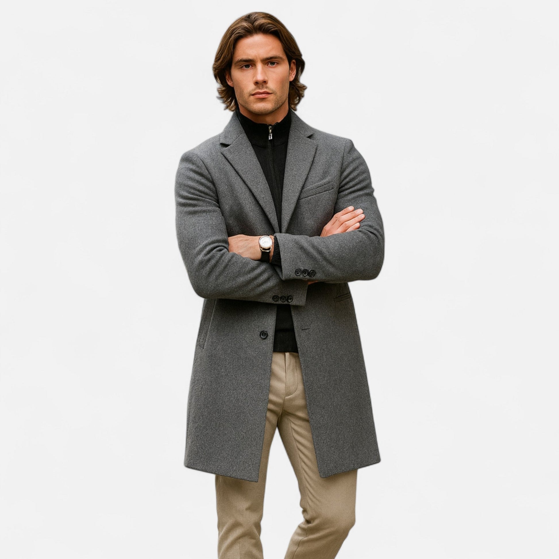 Men’s Classic Seasonal Formal Long Wool Overcoat