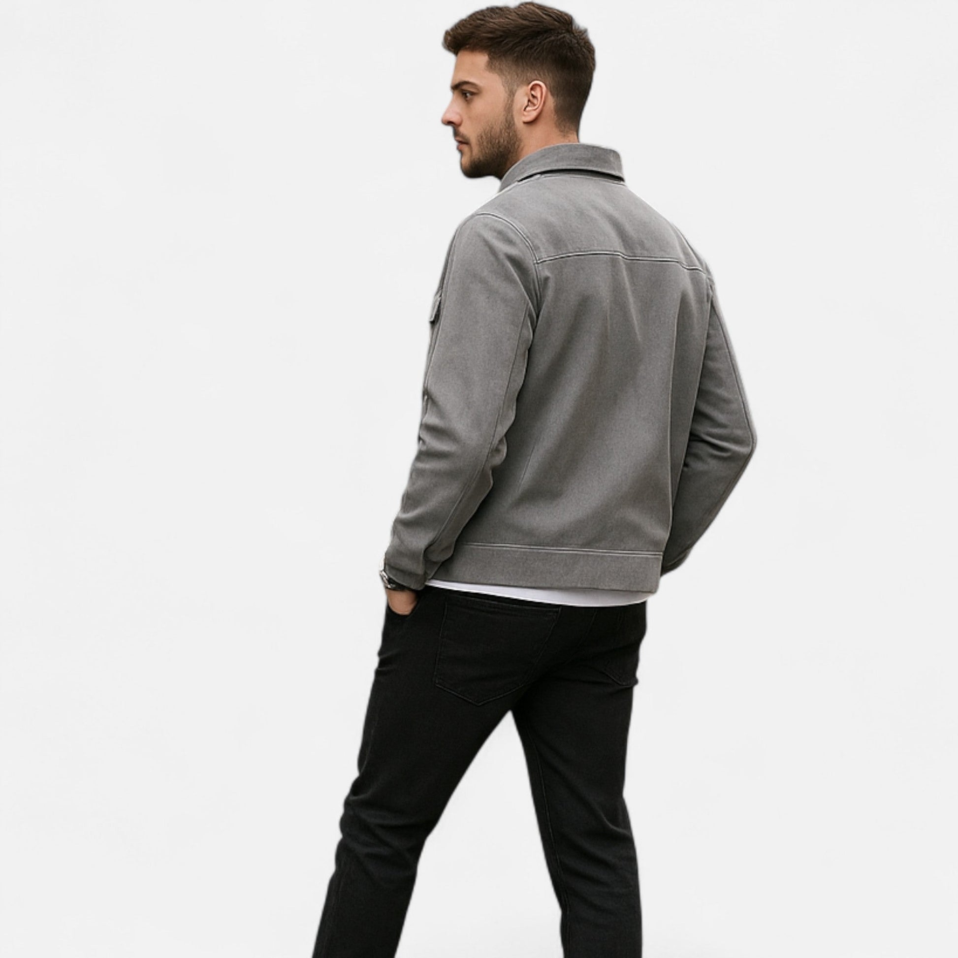 Men’s Refined Street-inspired Loose-Fit Suede Jacket