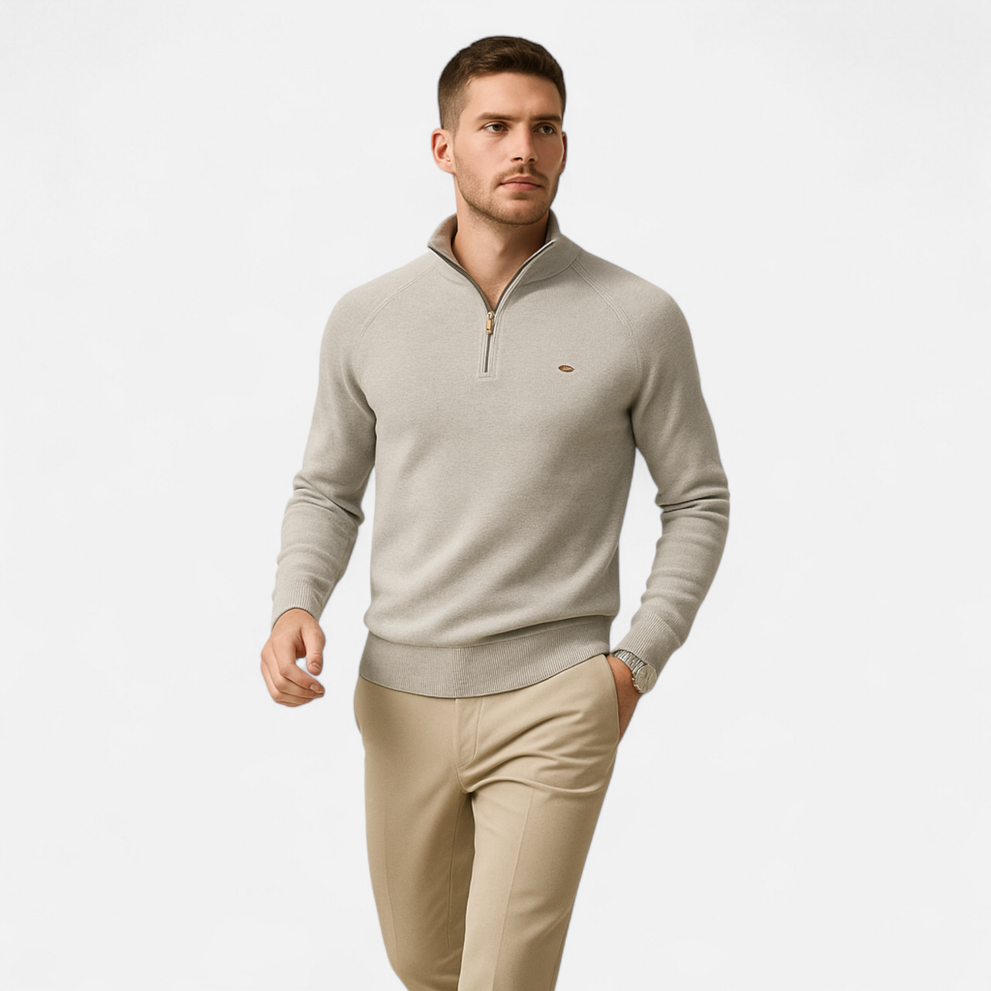 Men’s Timeless Warm Half-Zipper Knitted Sweater
