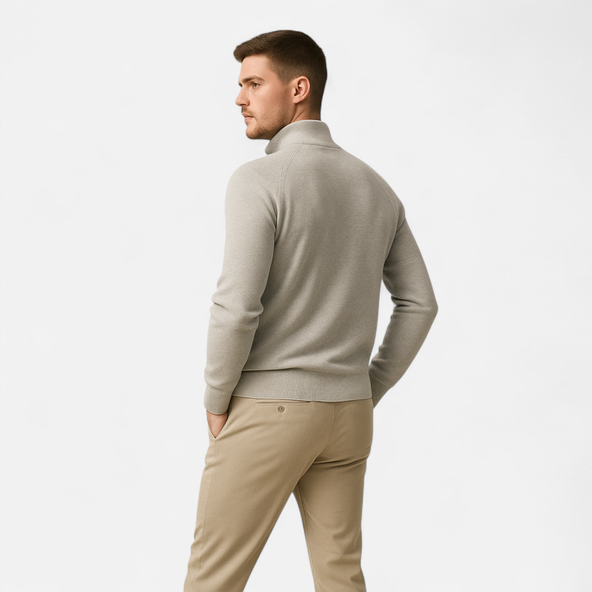 Men’s Timeless Warm Half-Zipper Knitted Sweater