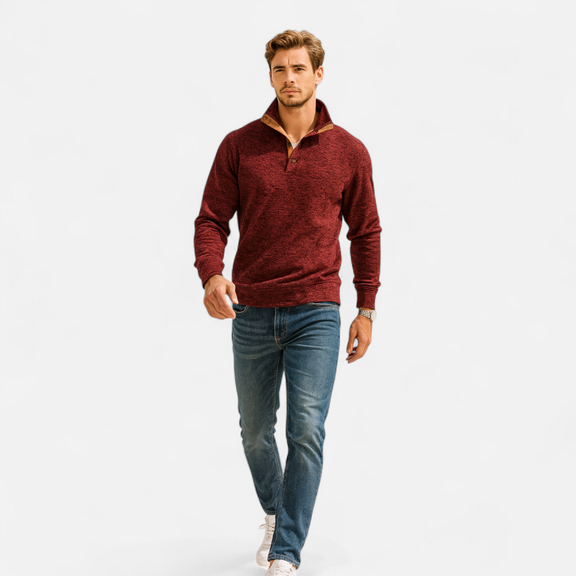 Men’s Modern Warm Stand-up Collar Knitted Sweater