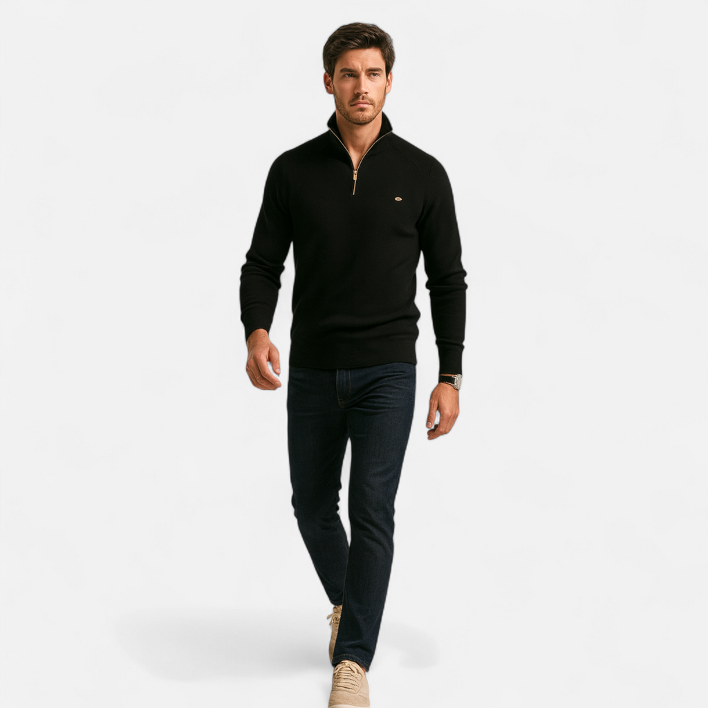 Men’s Timeless Warm Half-Zipper Knitted Sweater