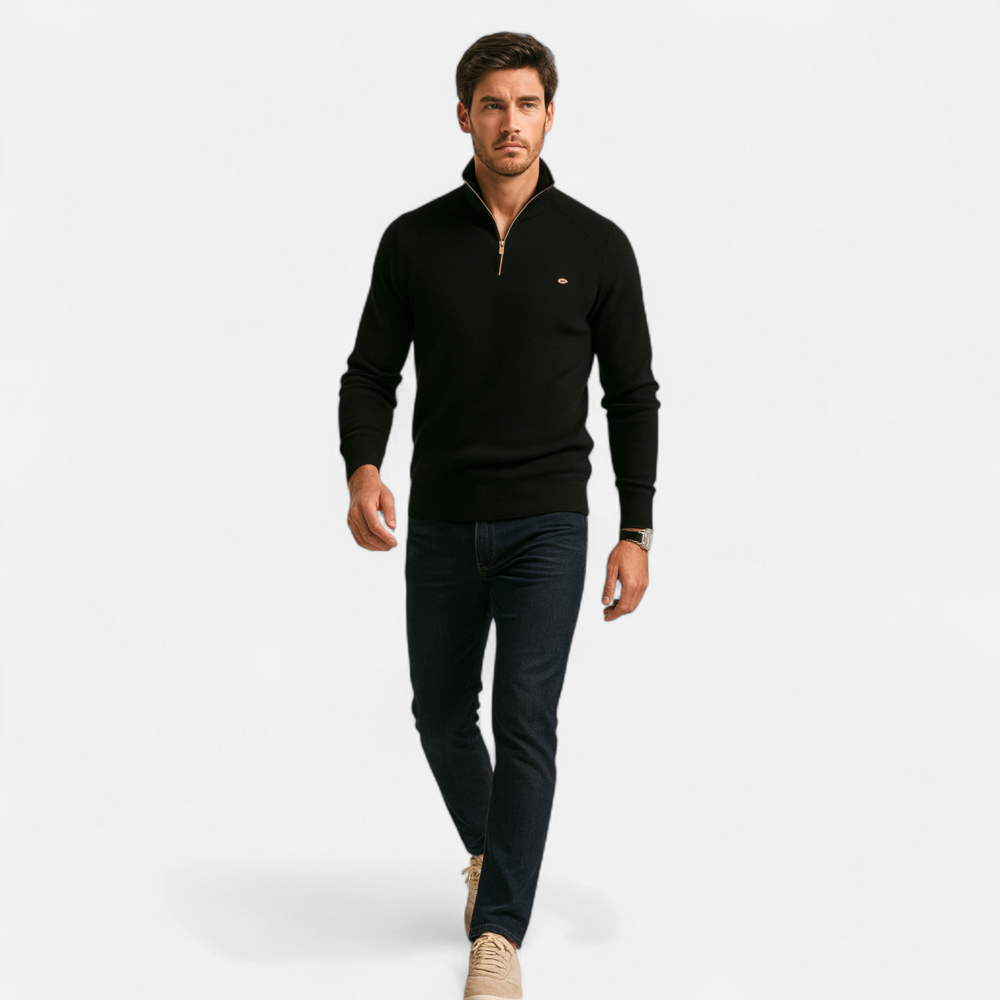 Men’s Timeless Warm Half-Zipper Knitted Sweater