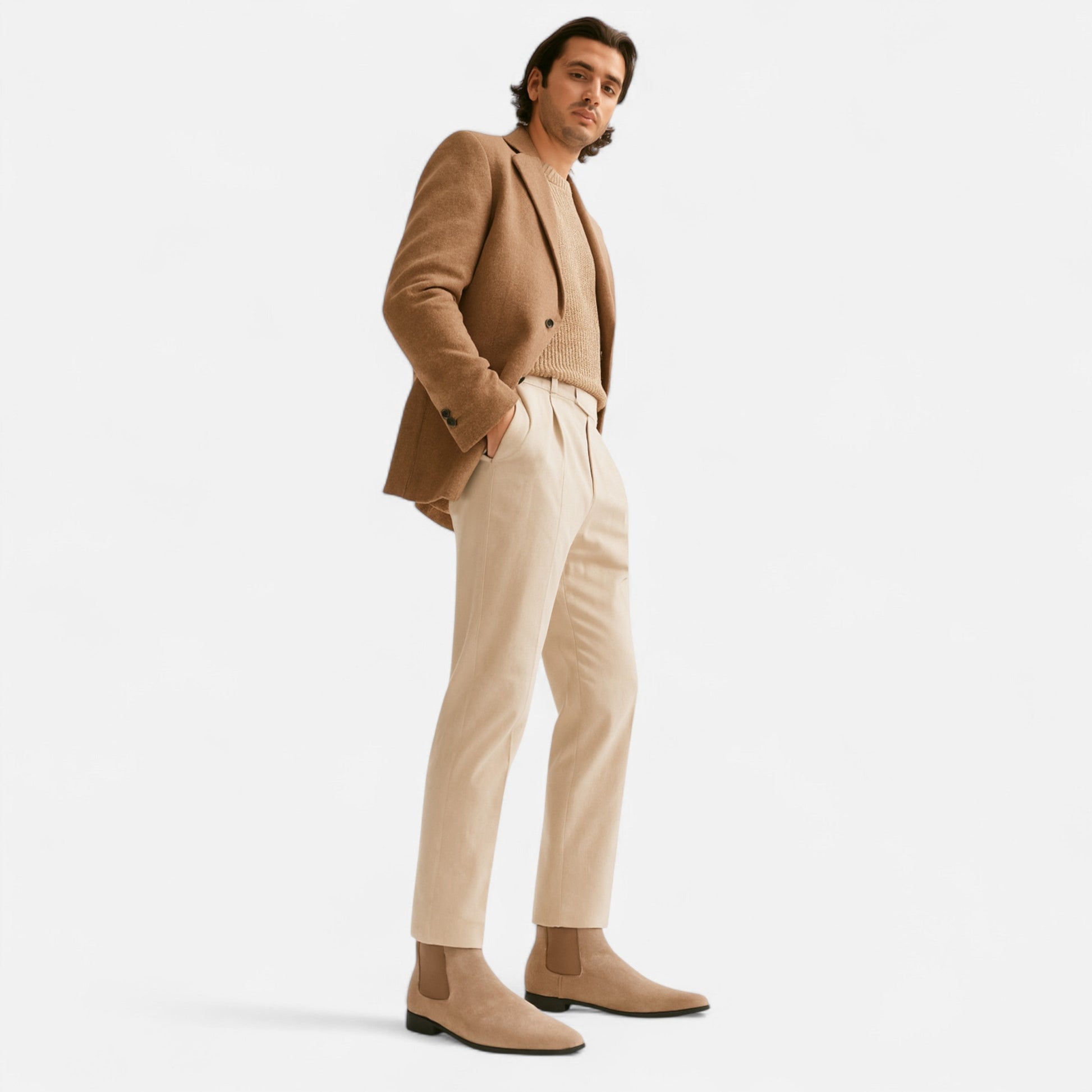 Men’s Timeless Sleek Square-Toe Fashion Chelsea Boots
