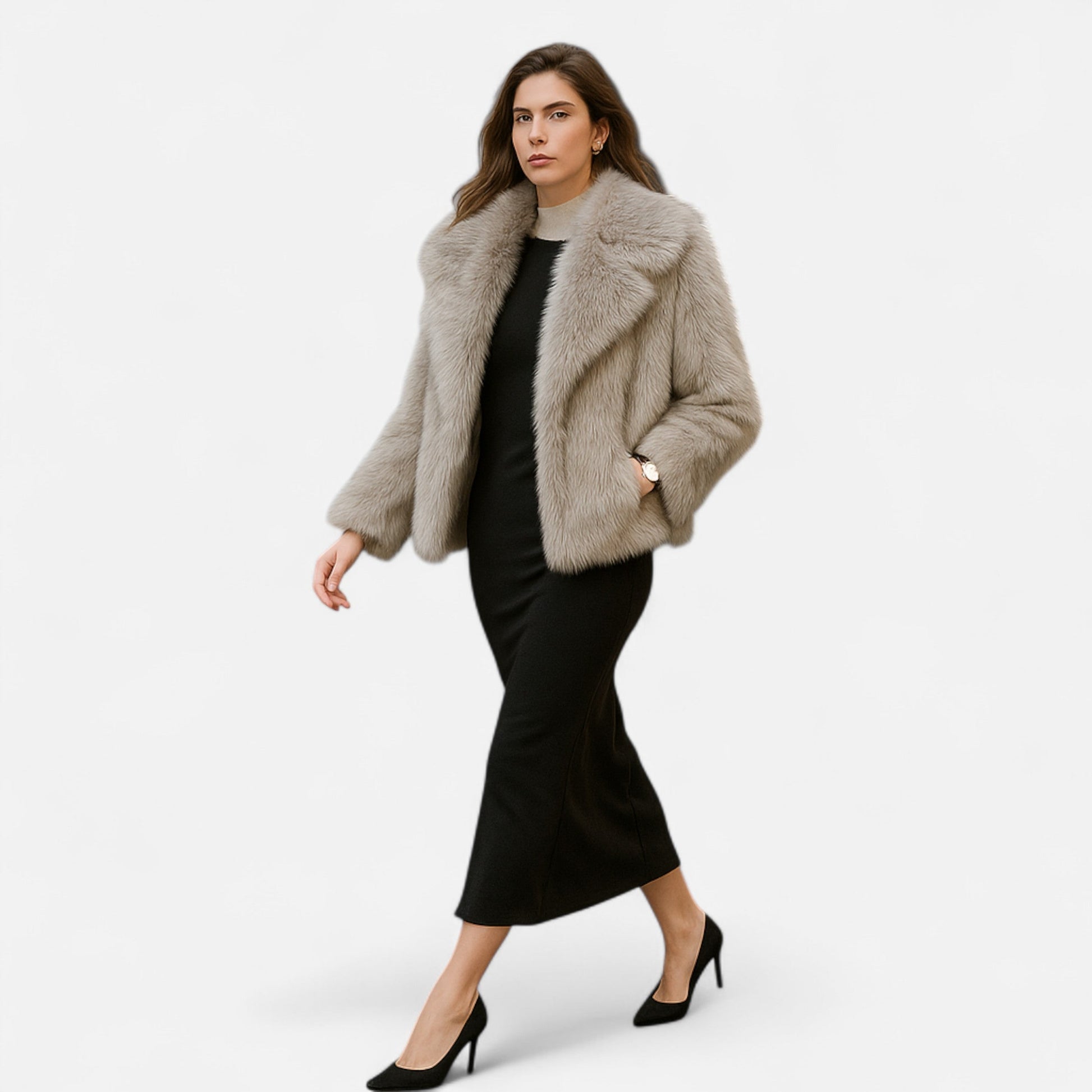 Women’s Elegance Fluffy Fur Winter Coat - Ideal for Both Casual and Formal Looks