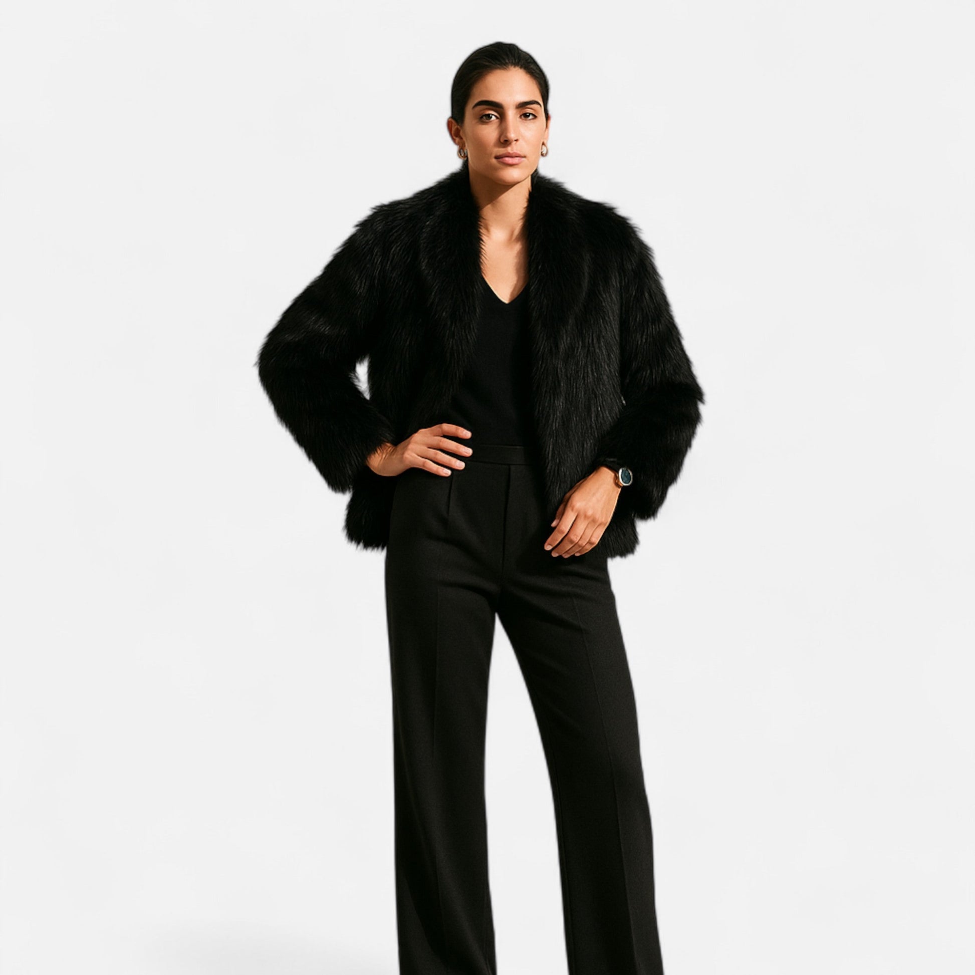 Women’s Elegance Fluffy Fur Winter Coat - Ideal for Both Casual and Formal Looks