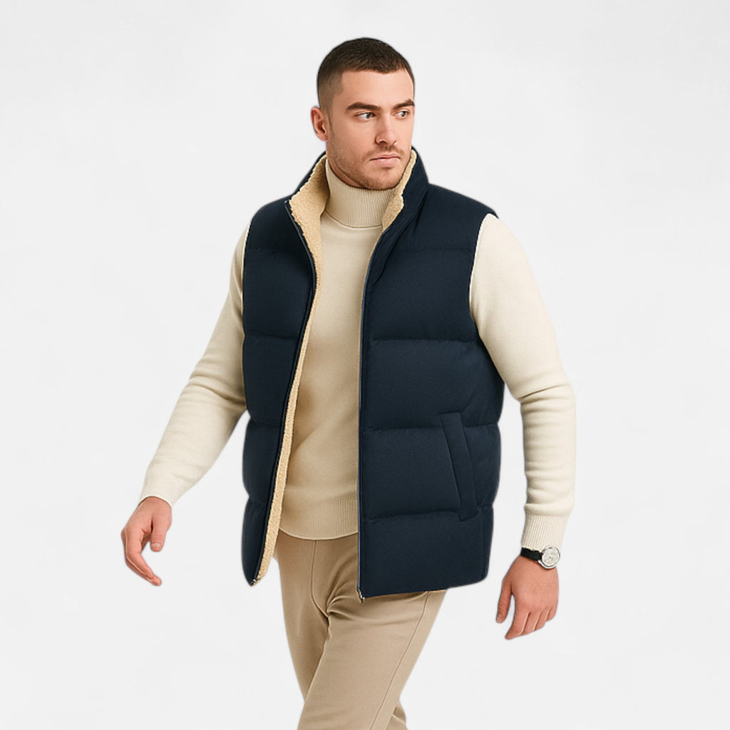 Men’s Insulation Practical Thermal Winter Vest with Fleece Lining