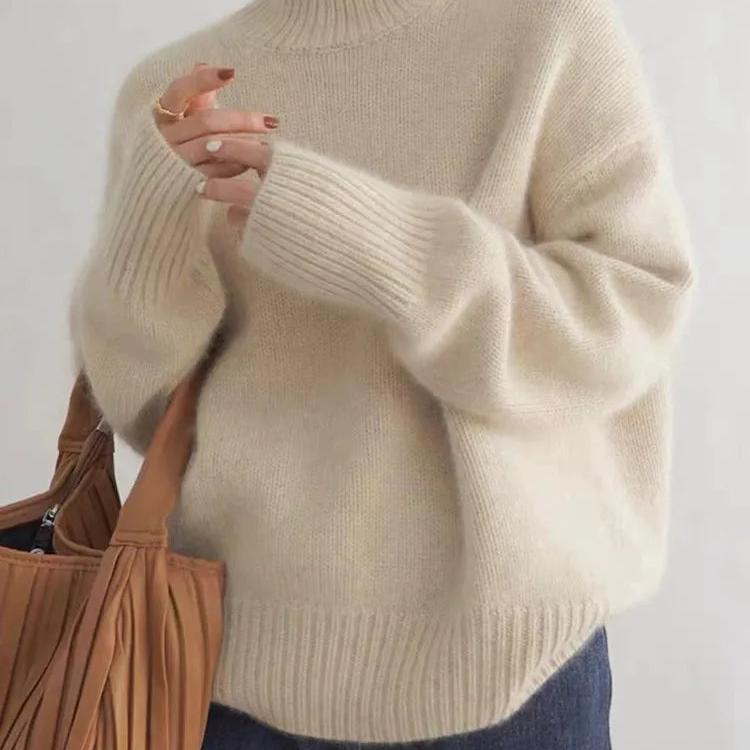 Classic Fashion Warm Oversized Roll Neck Sweater for Women