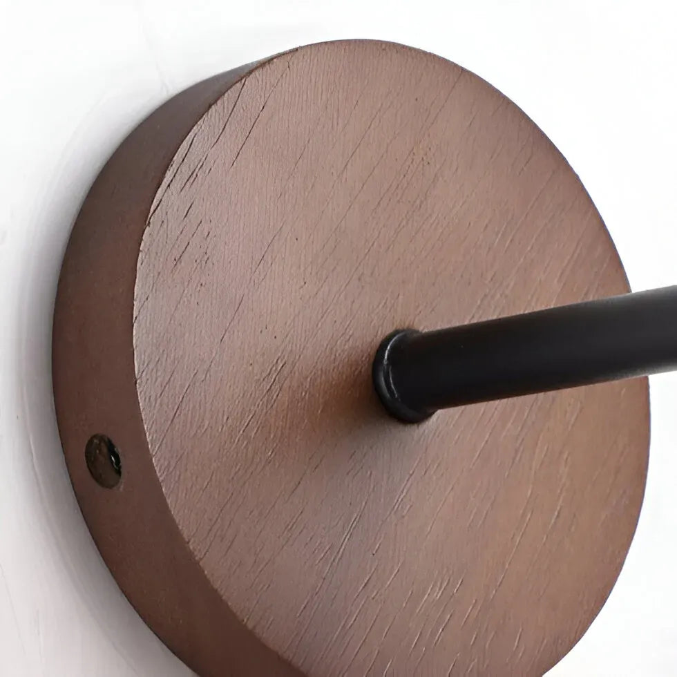 Organic Modern Cone Travertine Wall Sconce Wood Backplate - Image 16