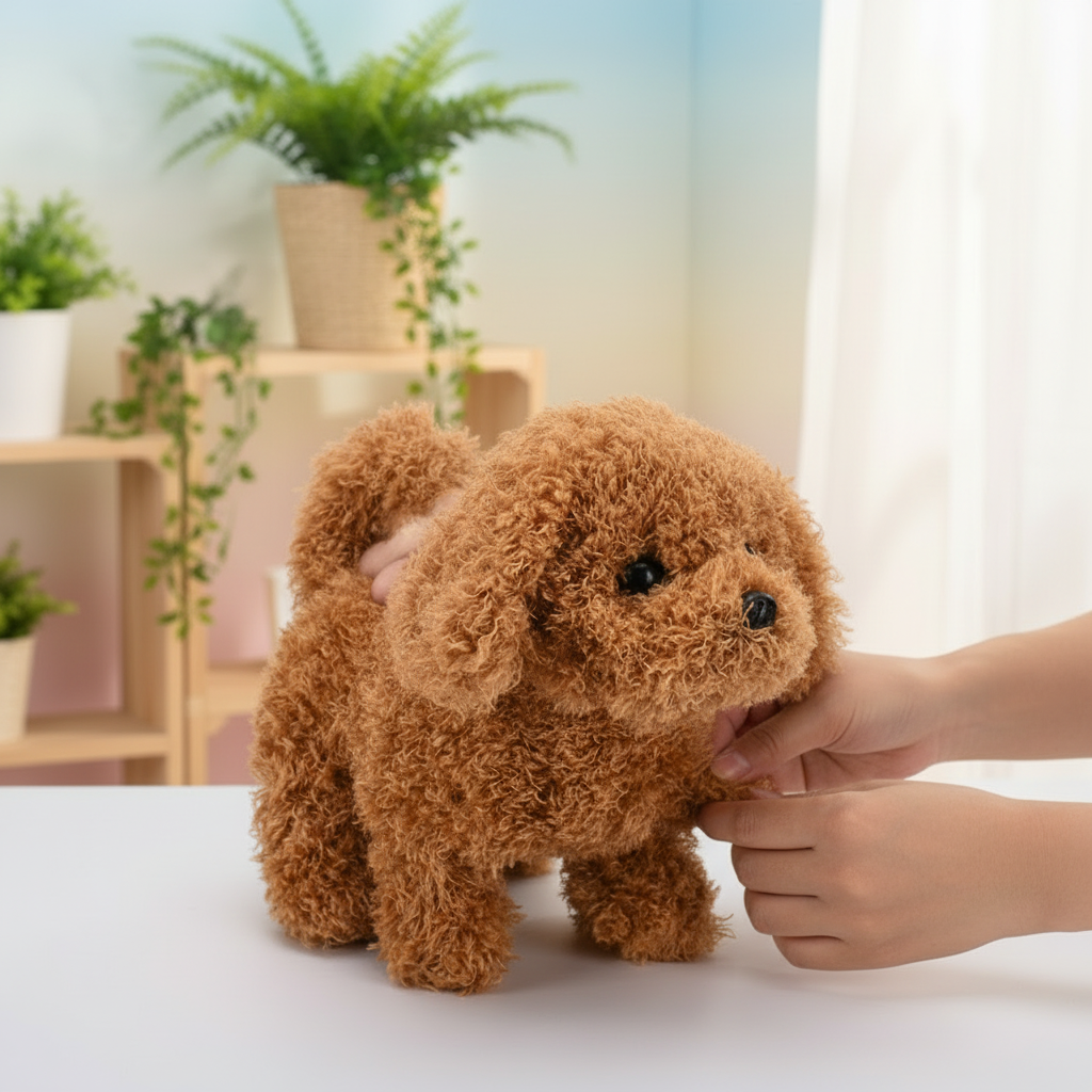 Interactive Plush Dog Toy Walking Barking Realistic Puppy