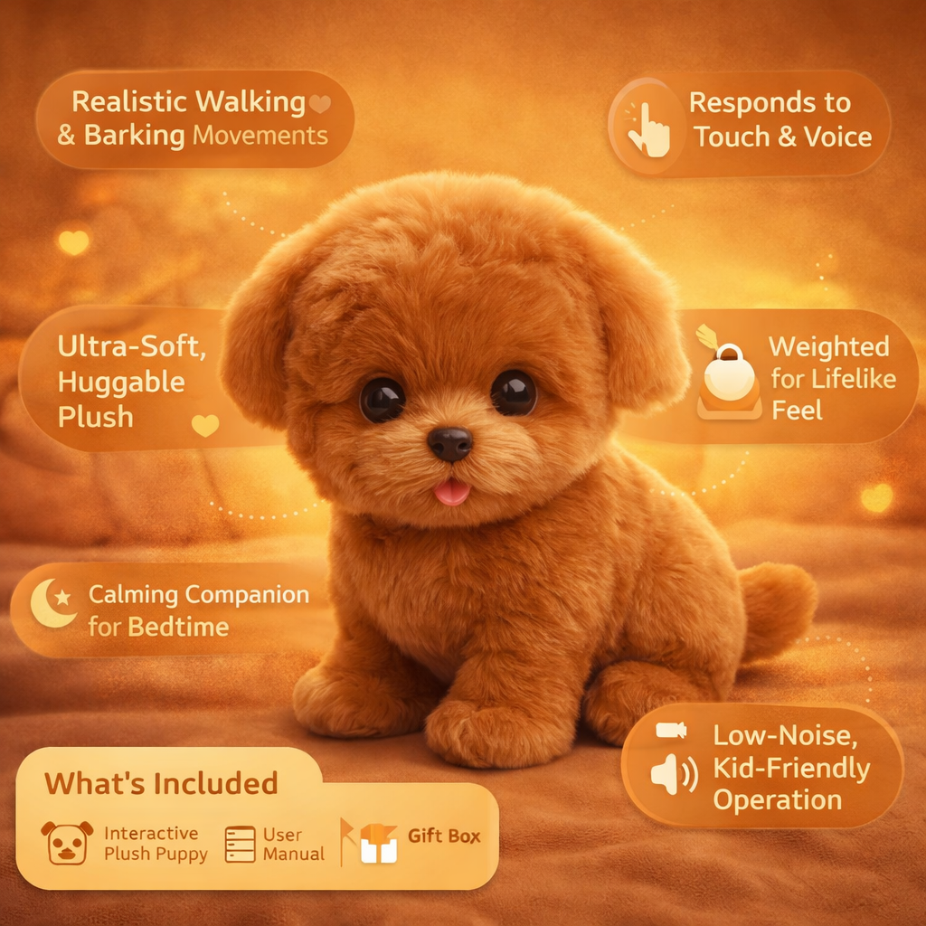 Interactive Plush Dog Toy Walking Barking Realistic Puppy - Image 4