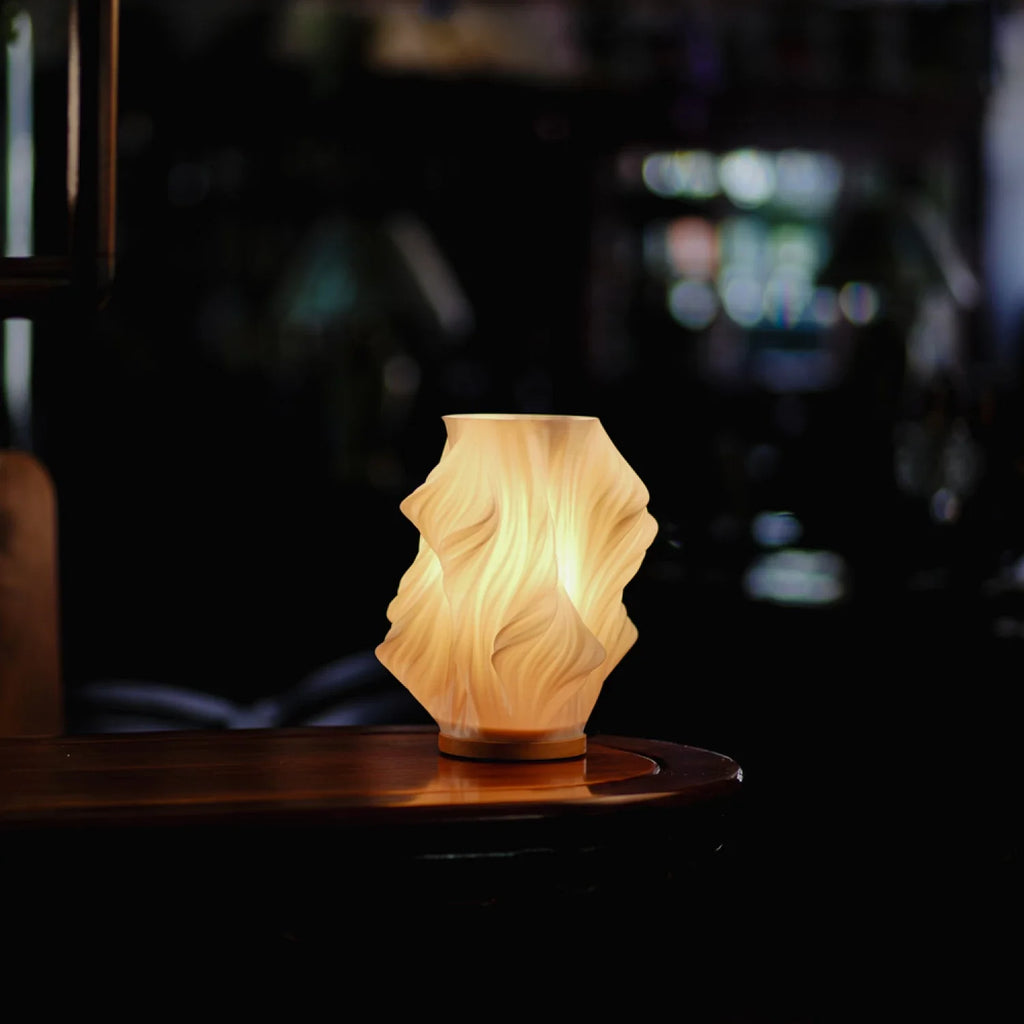 Modern Table Lamp Dimmable USB Wave Shaped Bedside Decor - Image 3