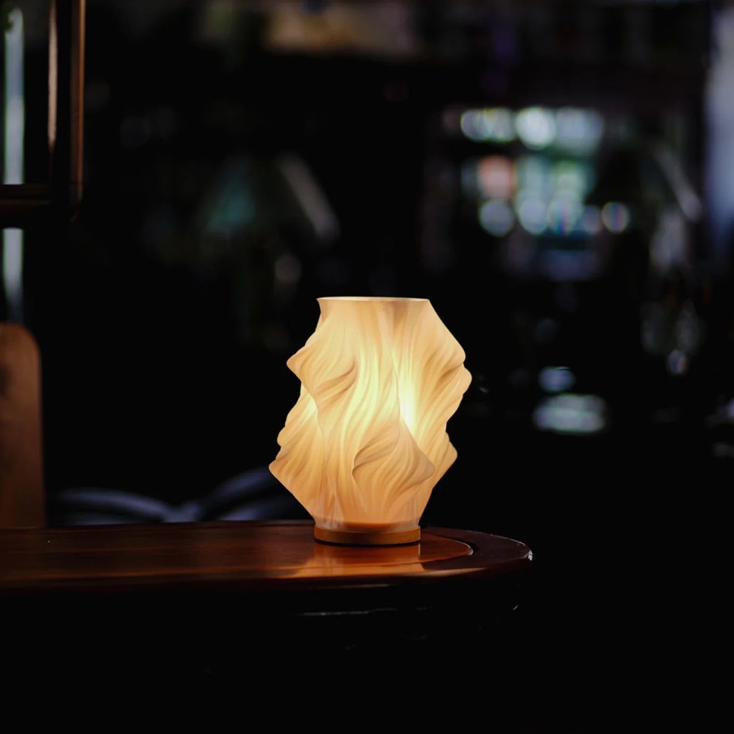 Modern Table Lamp Dimmable USB Wave Shaped Bedside Decor - Image 3