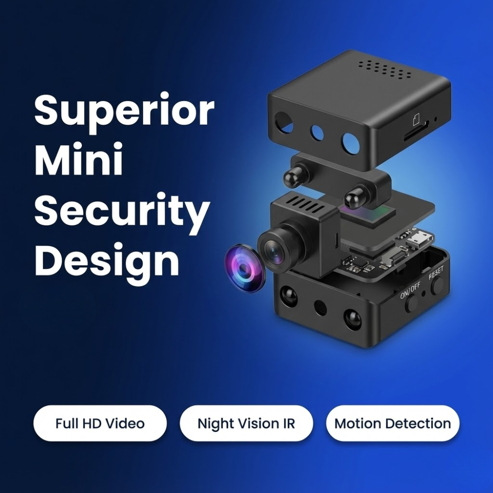 Compact Mini WiFi Camera 1080P HD with Night Vision and Motion Detection