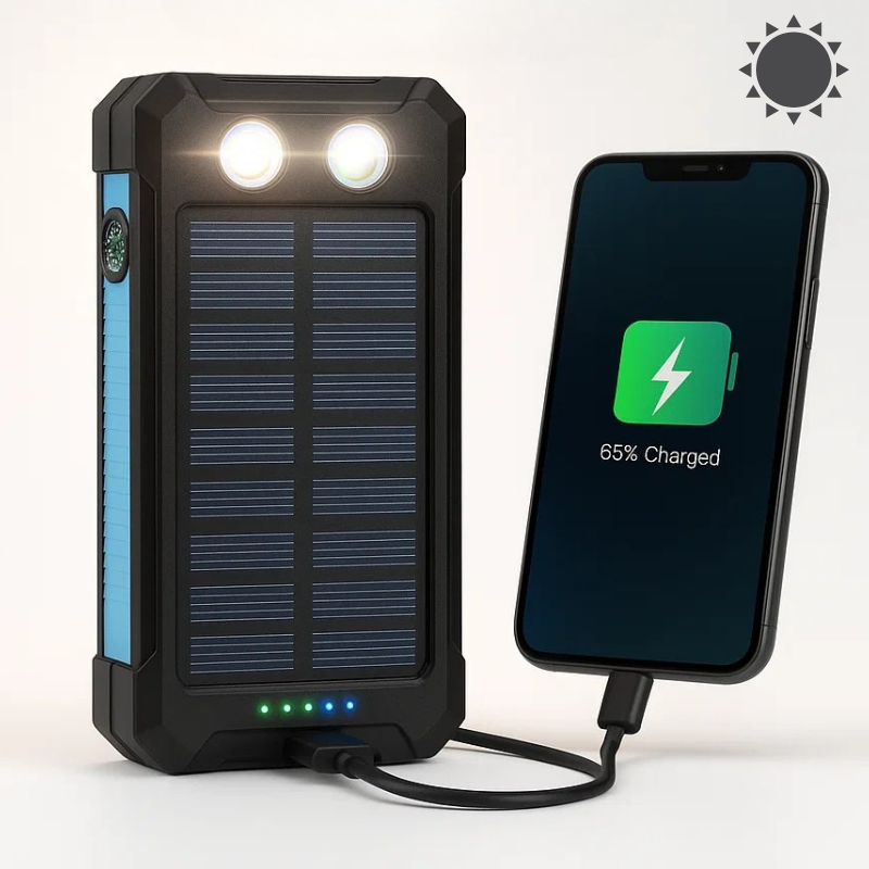 Solar Power Bank Dual USB Charging
