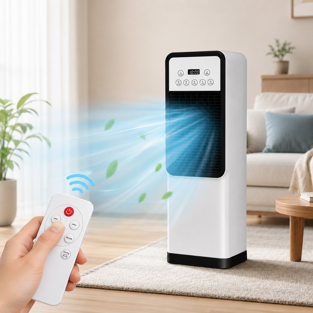 Portable Air Cooler with Fan & Heater – Remote Control Cooling Unit