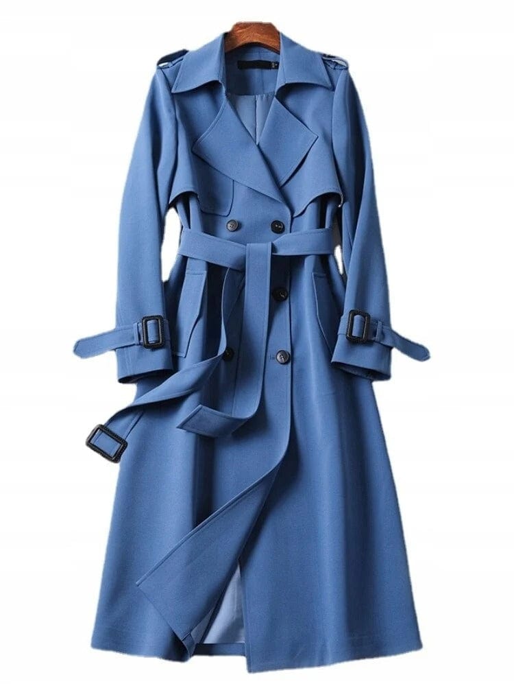 Retro Modern Long Trendy Trench Coat for Women