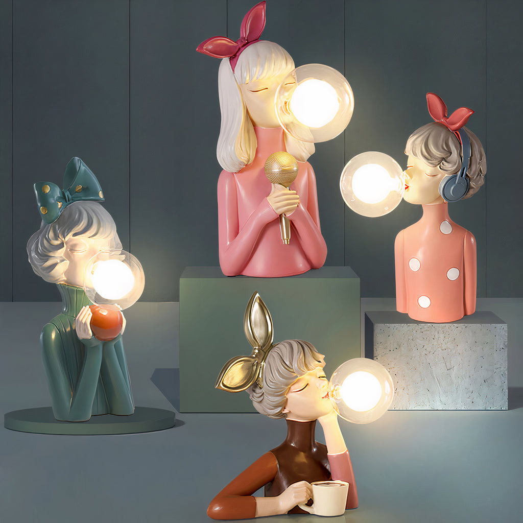 Artisan Sisters Table Lamp Elegant Handcrafted Wooden Base - Image 2