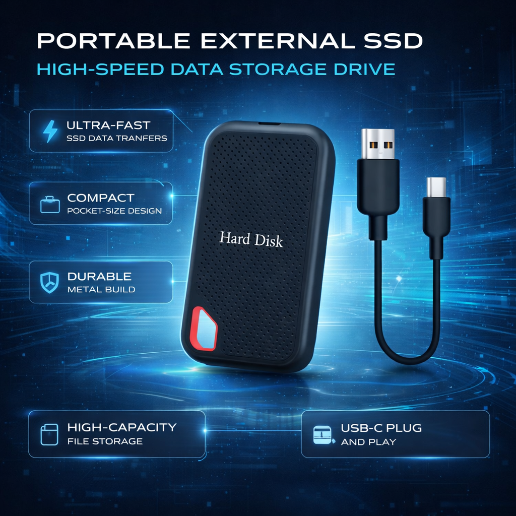 Portable SSD External Solid State Drive USB-C Slim Backup Storage - Image 6