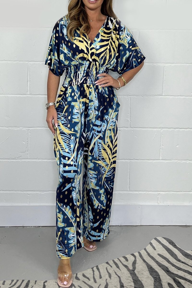 Women's Summer Chic Floral Pattern Jumpsuit