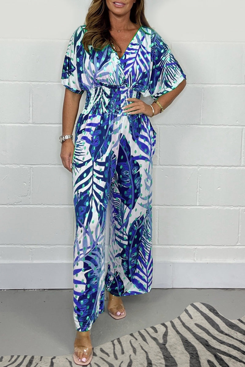 Women's Summer Chic Floral Pattern Jumpsuit