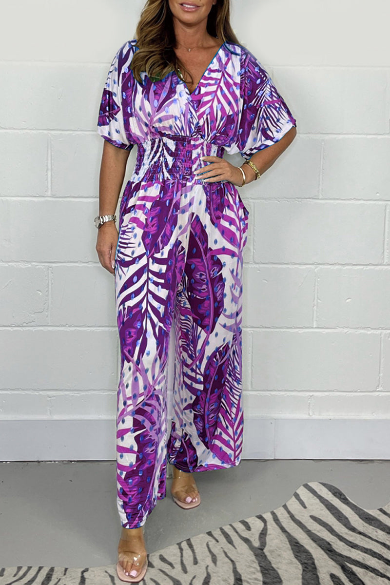 Women's Summer Chic Floral Pattern Jumpsuit
