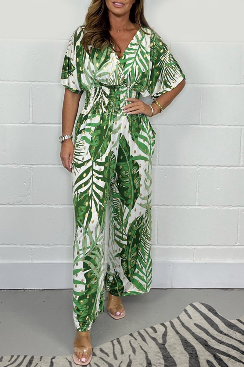 Women's Summer Chic Floral Pattern Jumpsuit