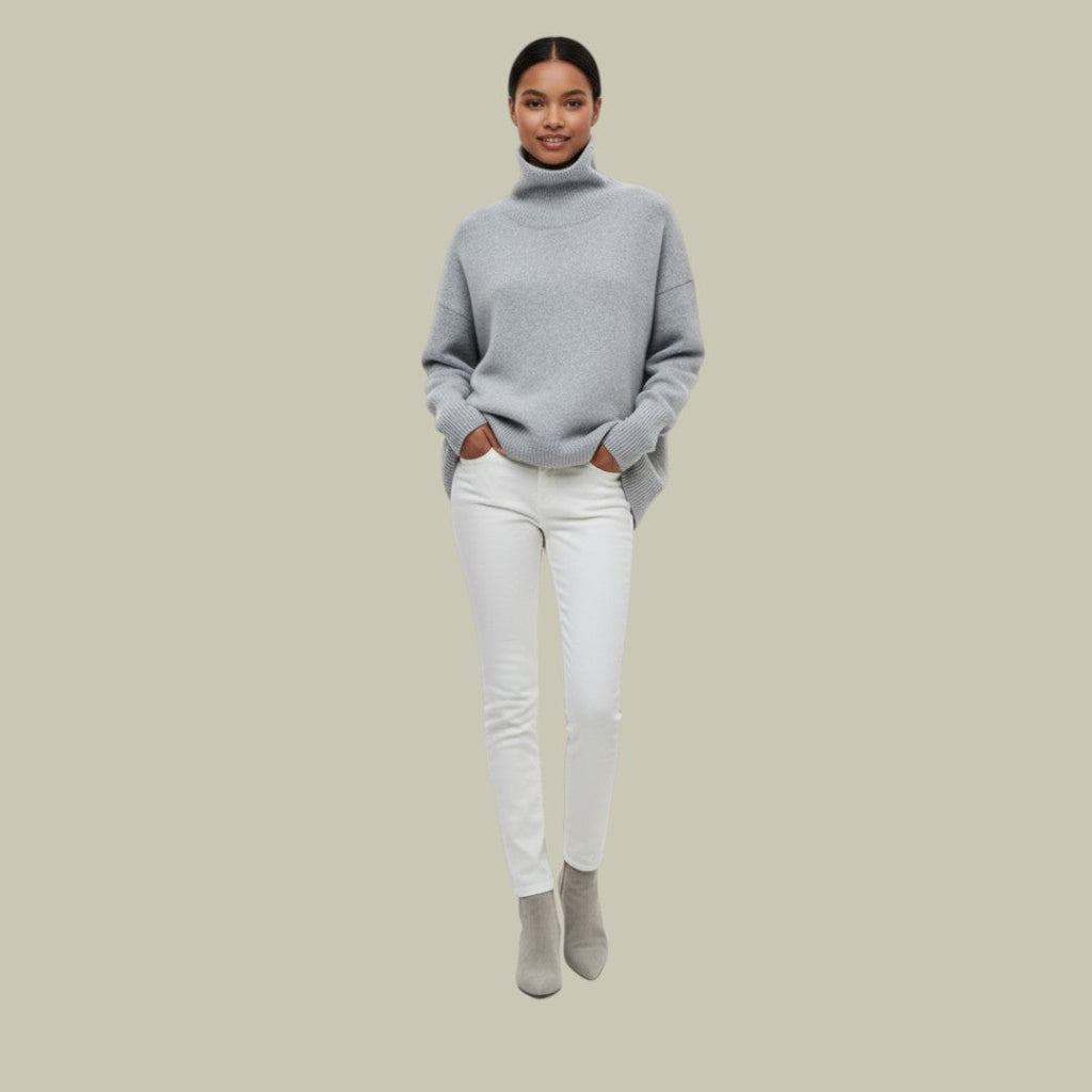 Fashionable Oversized Turtleneck Winter Sweater for Women