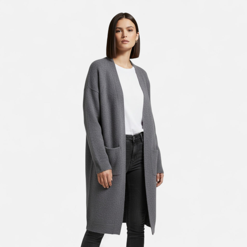 Women’s Casual Elegance Thick Layering Knit Warm Cardigan with V-Neckline