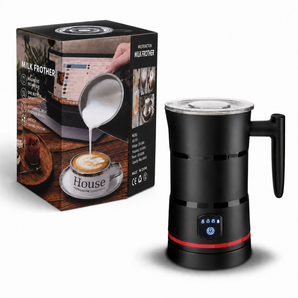 Electric Milk Frother Automatic Stainless Steel Hot Cold Foam Maker Steamer