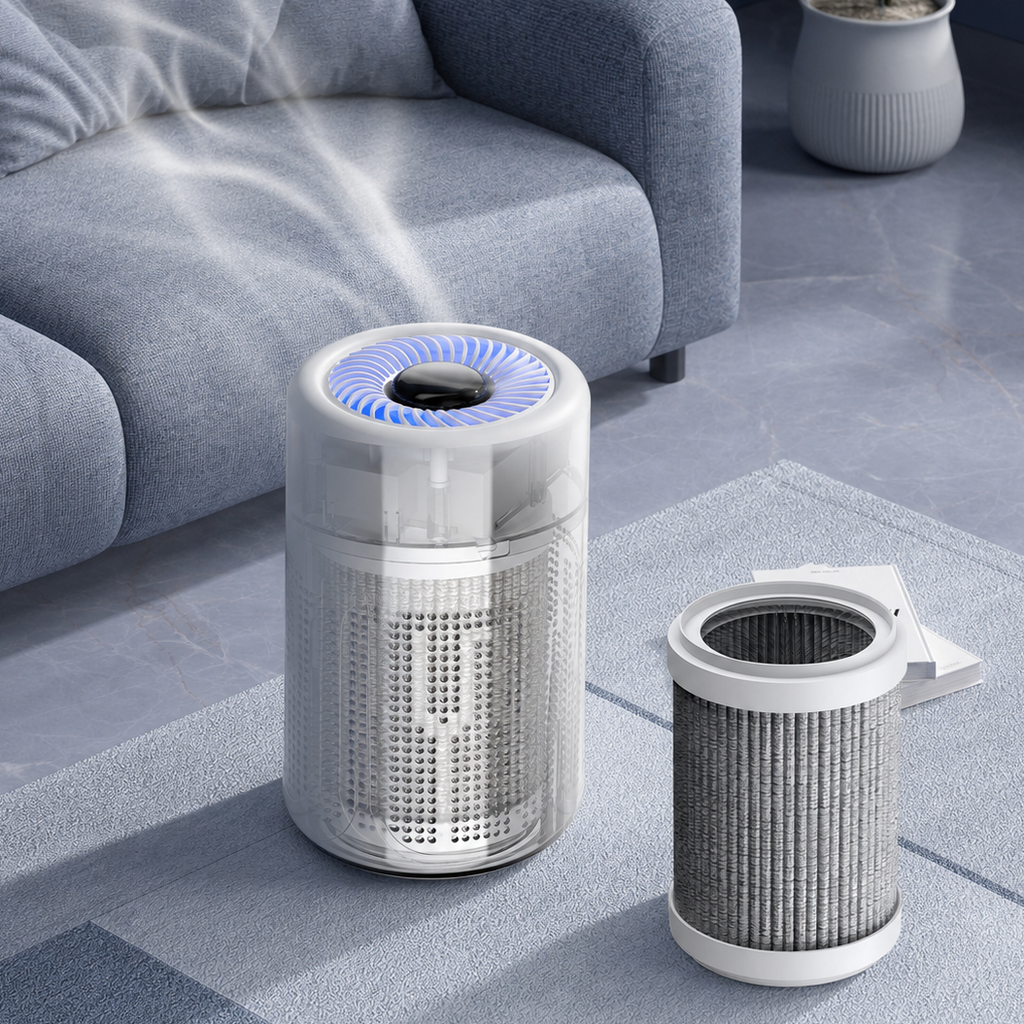 Air Purifier for Allergies Quiet Compact Bedroom Pet Hair Dust Remover