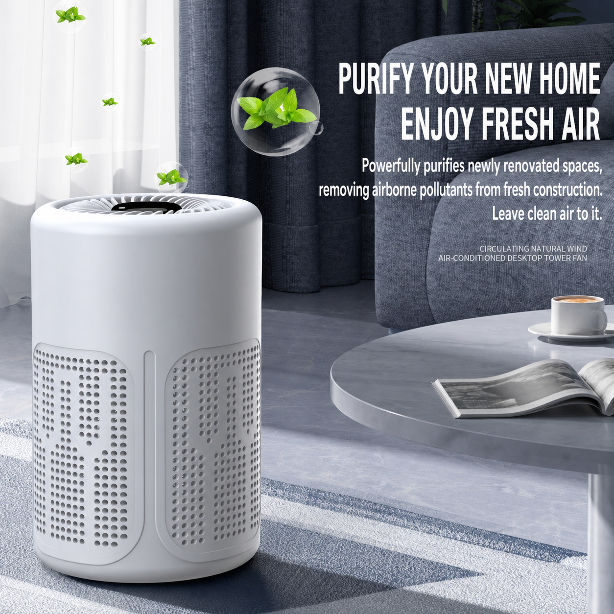 Air Purifier for Allergies Quiet Compact Bedroom Pet Hair Dust Remover