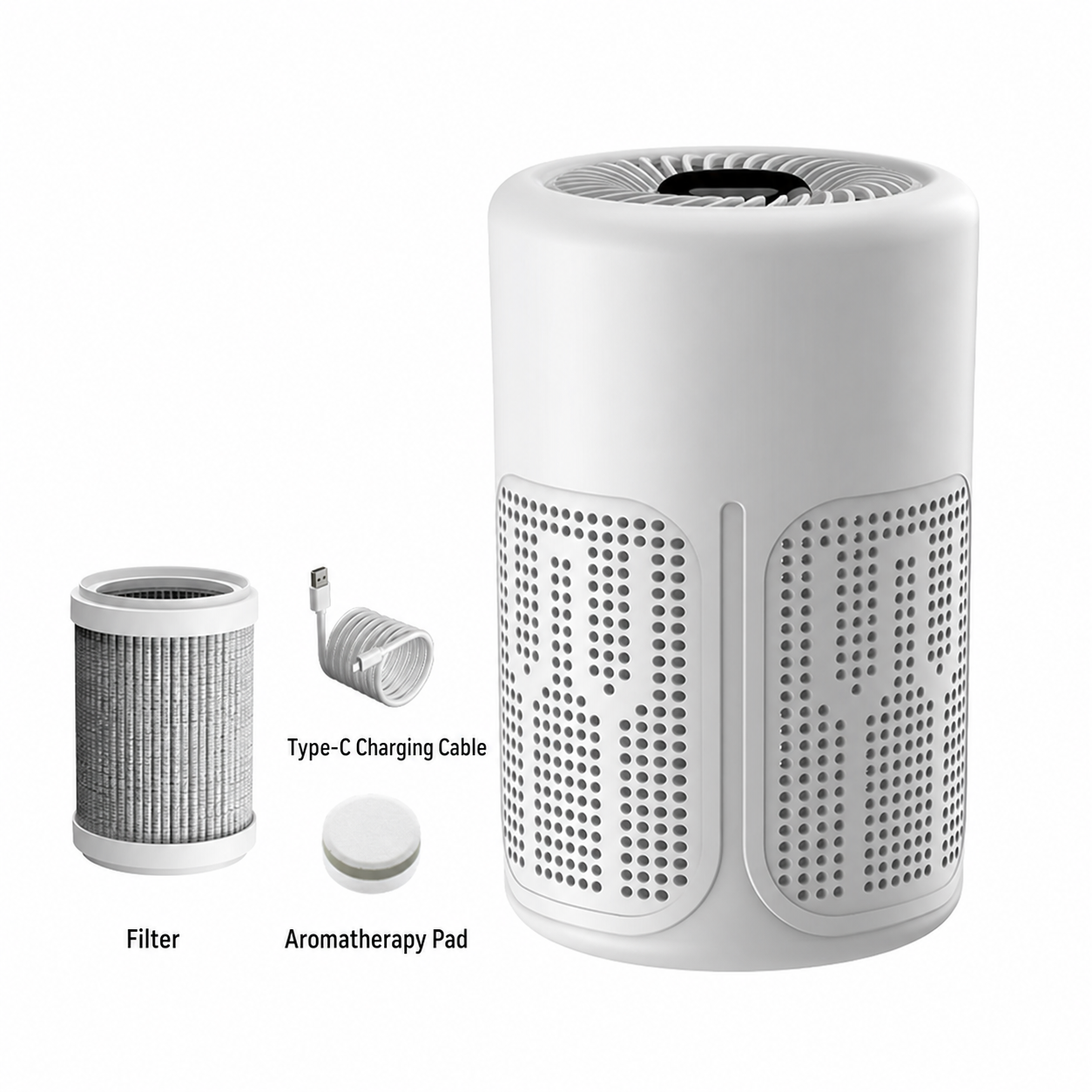 Air Purifier for Allergies Quiet Compact Bedroom Pet Hair Dust Remover