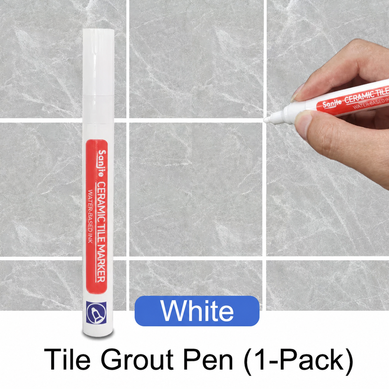 Grout Pen White Waterproof Grout Restorer Tile Marker