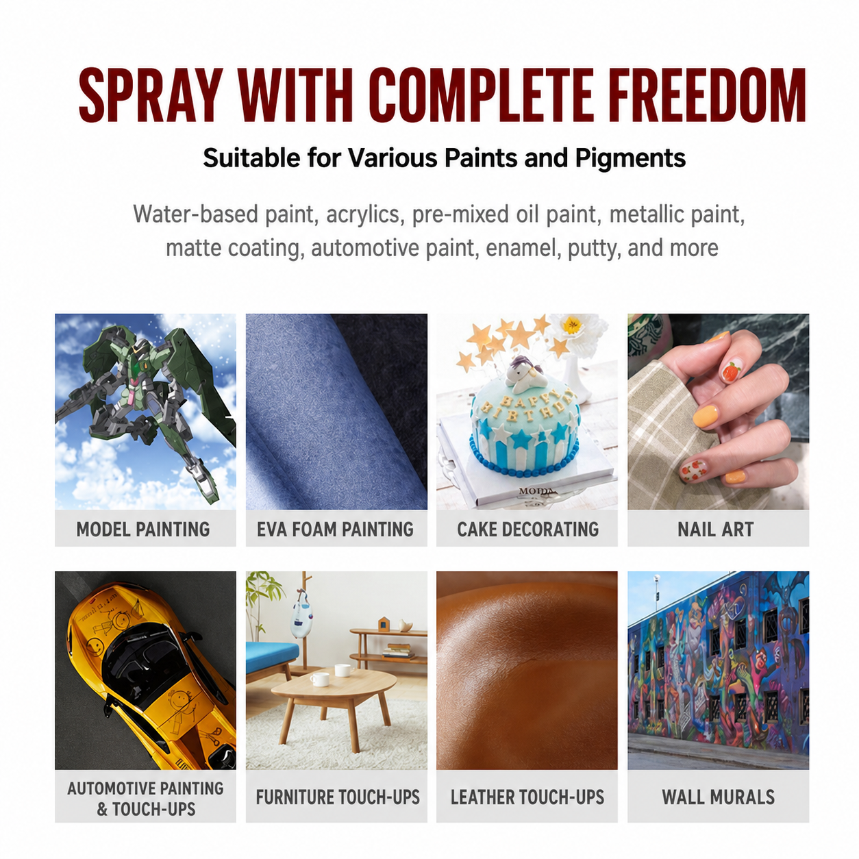 Cordless Airbrush Kit Compressor Rechargeable Handheld Spray Gun Nails Models