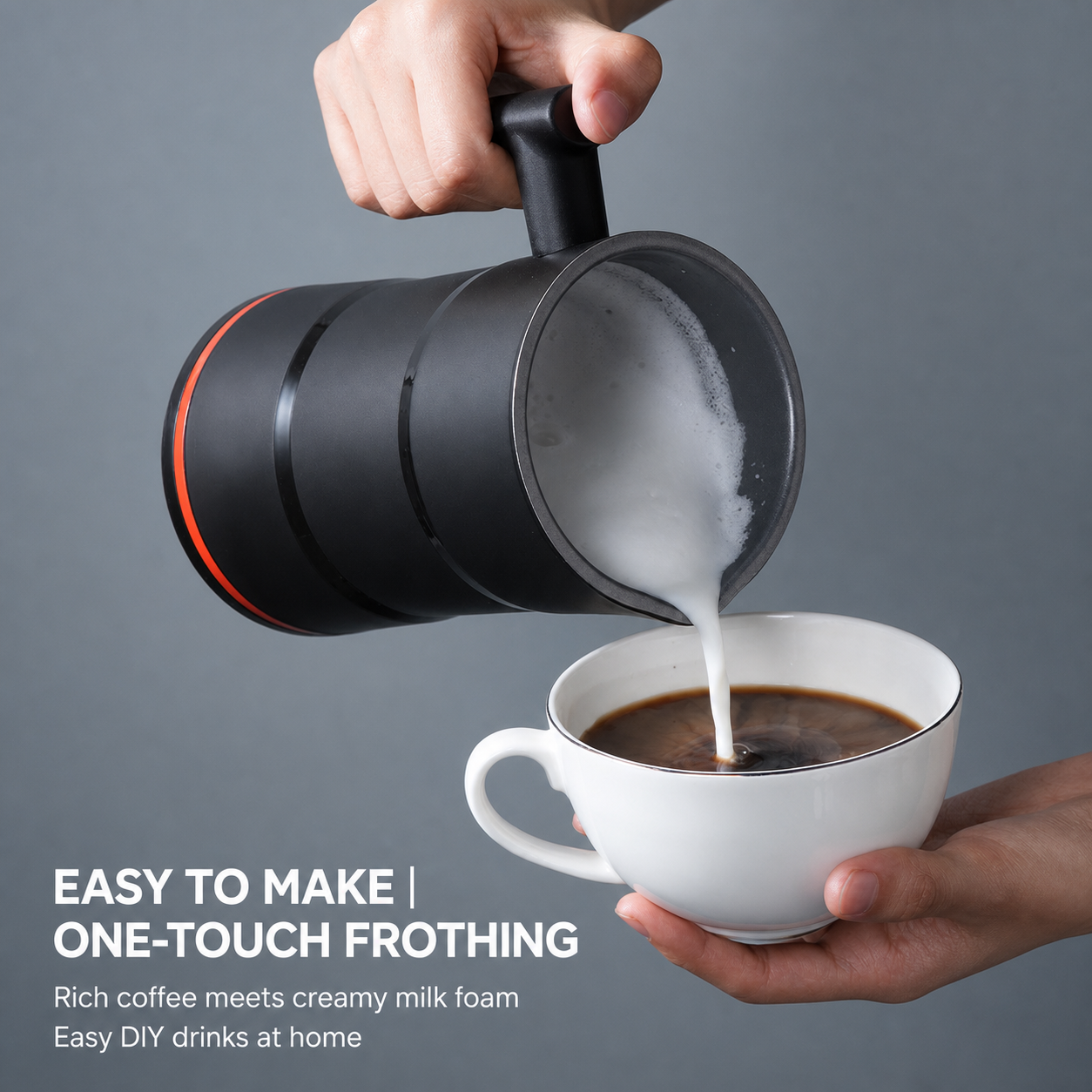 Electric Milk Frother Automatic Stainless Steel Hot Cold Foam Maker Steamer