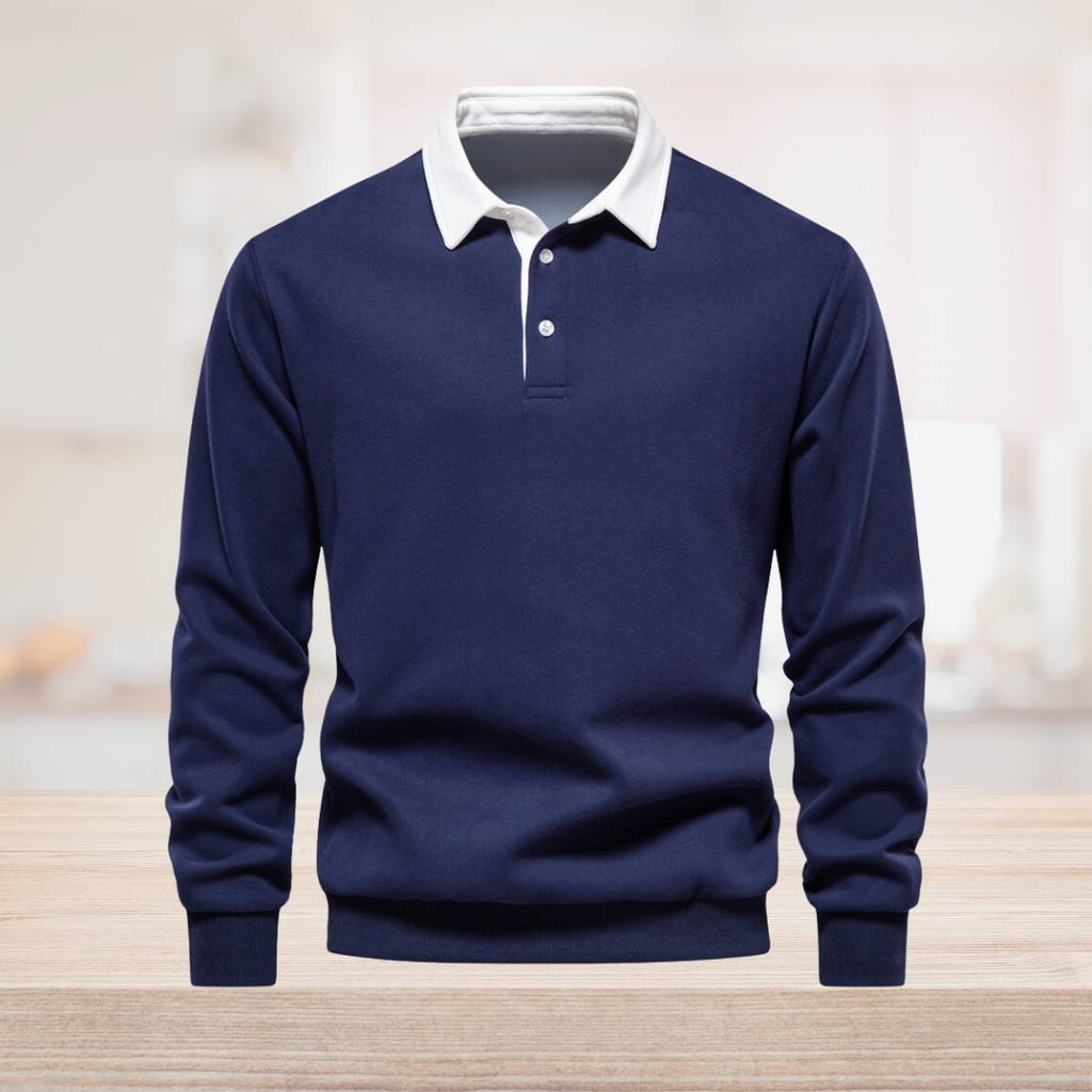 Men's Classic Versatile Polo Long-Sleeved Practical Sweater