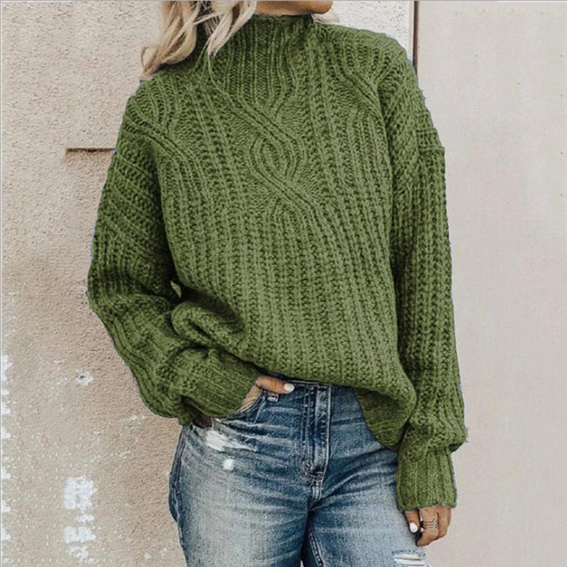 Casual Knitted Turtleneck Warm Sweater for Women