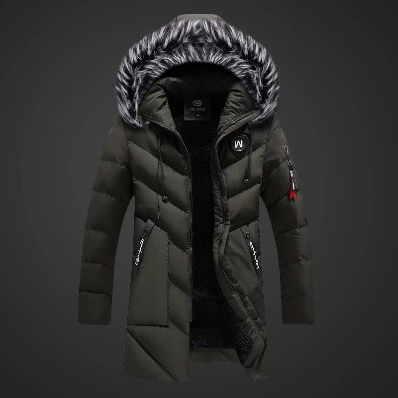 Men's Functional Water-Resistant Insulated Winter Coat with Adjustable Hood