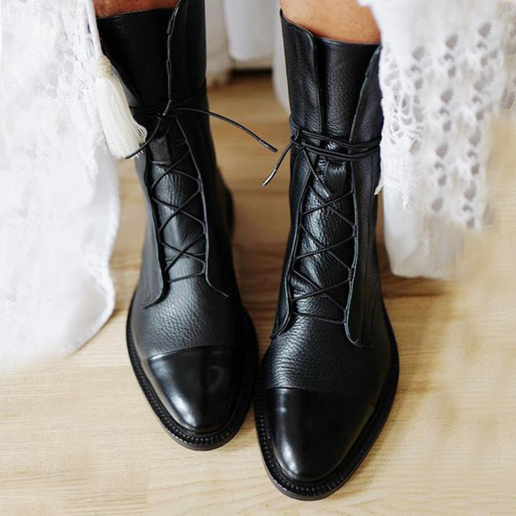 Versatile Support Lace-Up Ankle Boots for Women