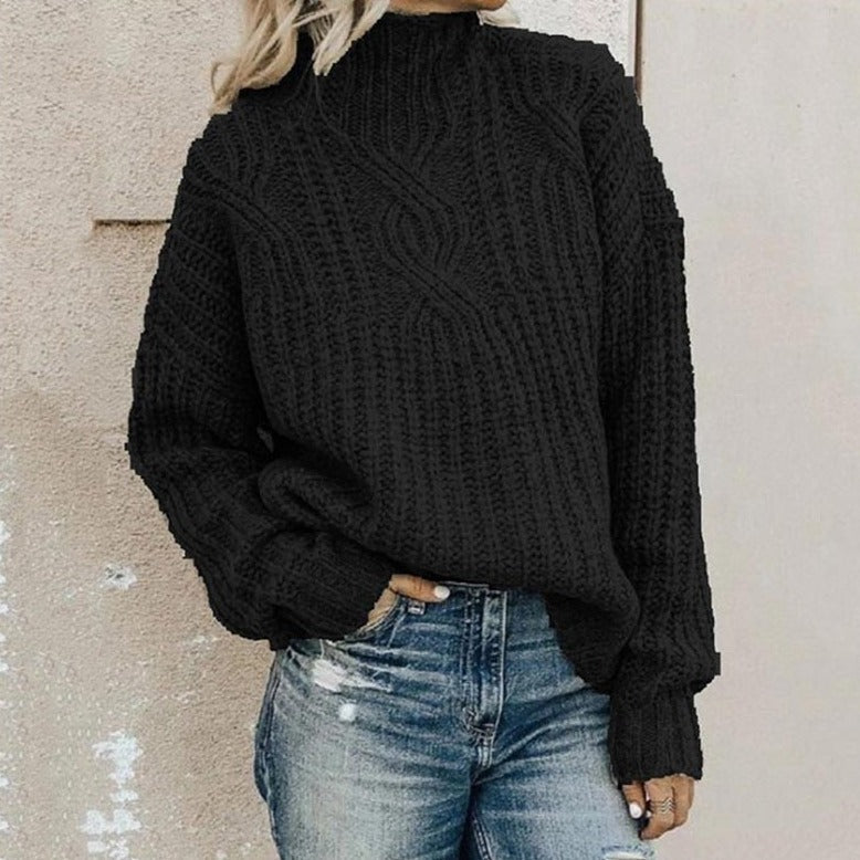 Casual Knitted Turtleneck Warm Sweater for Women