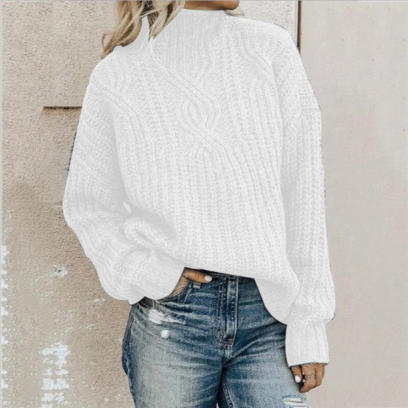 Casual Knitted Turtleneck Warm Sweater for Women