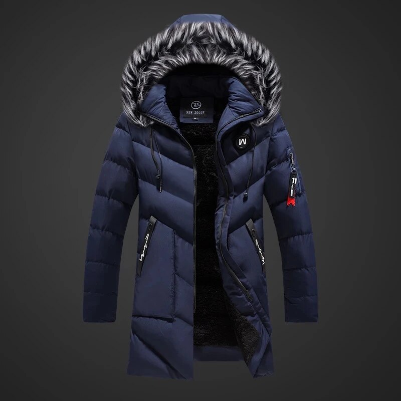 Men's Functional Water-Resistant Insulated Winter Coat with Adjustable Hood