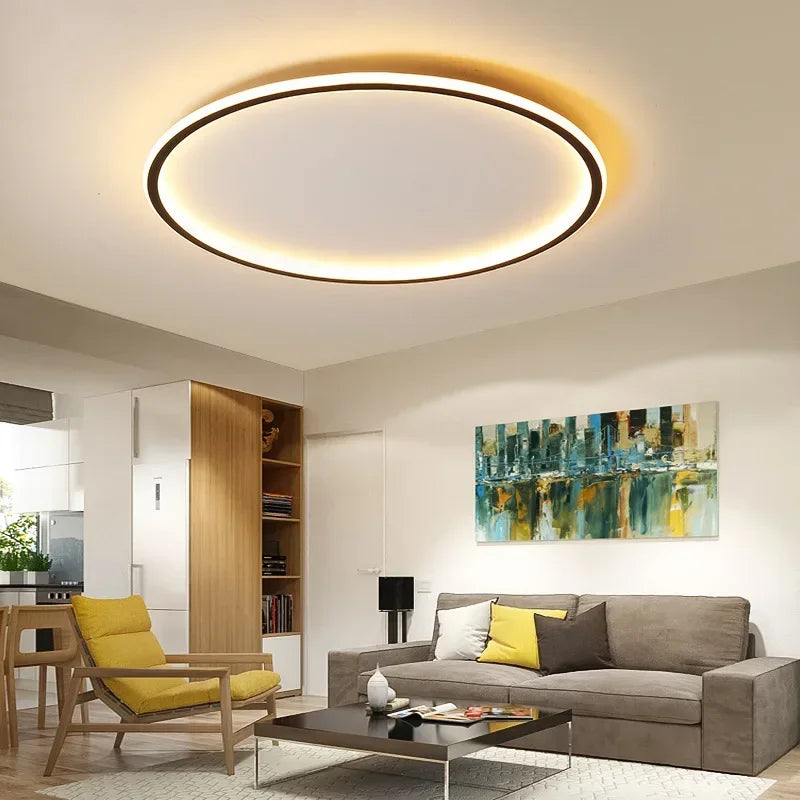 Modern Scandinavian Round LED Ceiling Light – Minimalist Flush Mount Lamp