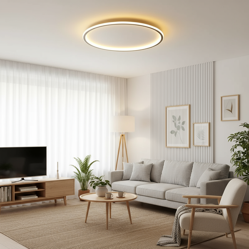 Modern Scandinavian Round LED Ceiling Light – Minimalist Flush Mount Lamp
