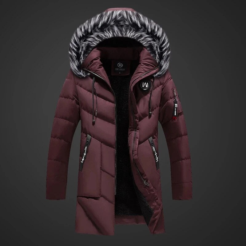 Men's Functional Water-Resistant Insulated Winter Coat with Adjustable Hood