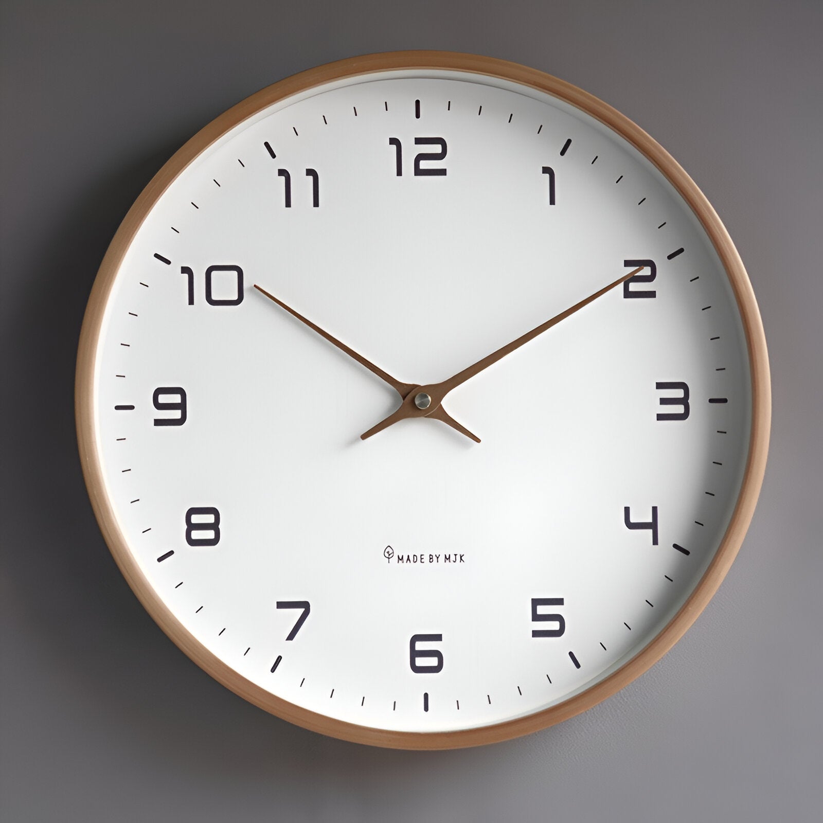 Minimalist Wall Clock Wood Frame Nordic Scandinavian Silent Quartz - Image 8