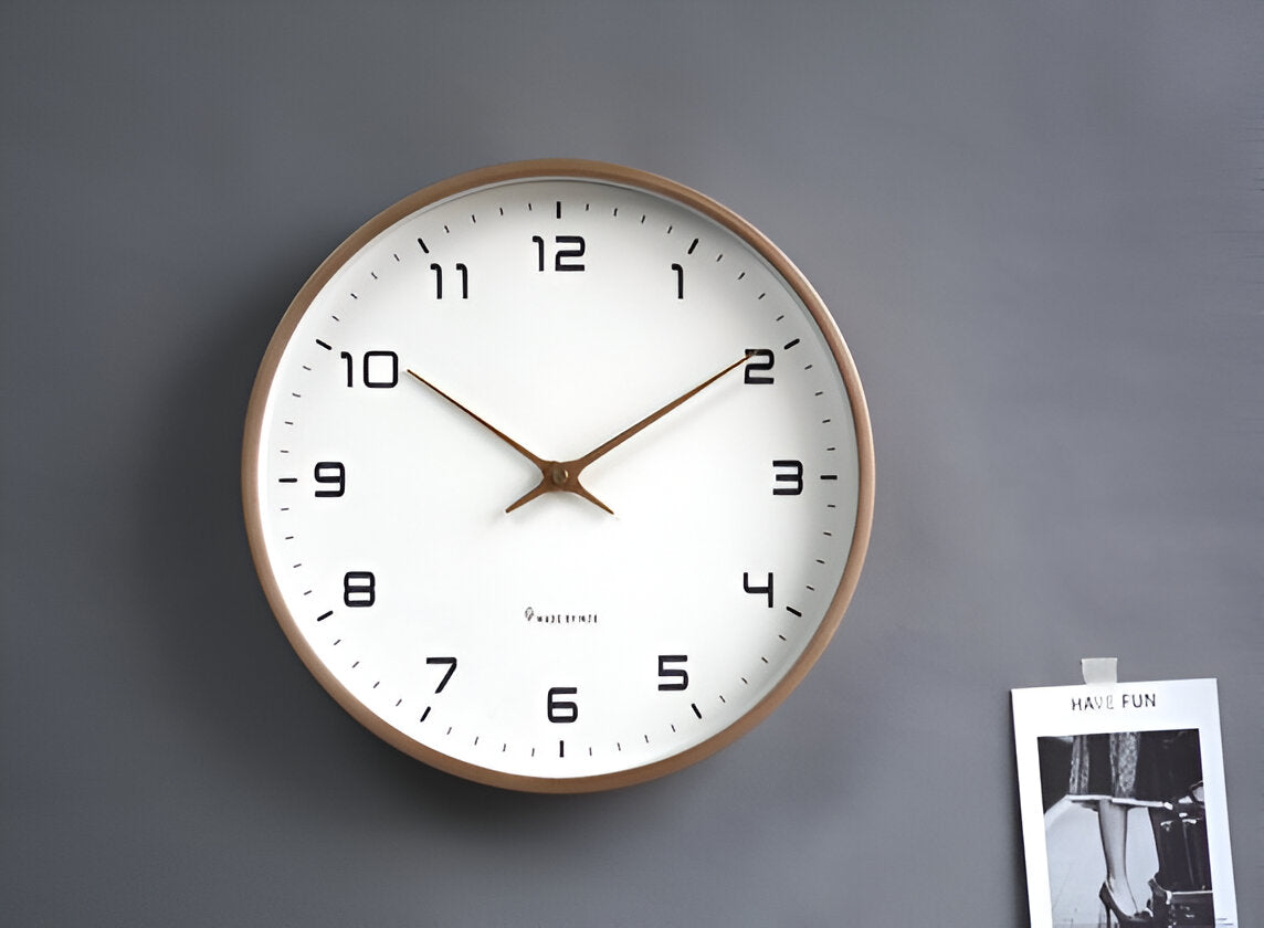 Minimalist Wall Clock Wood Frame Nordic Scandinavian Silent Quartz - Image 6