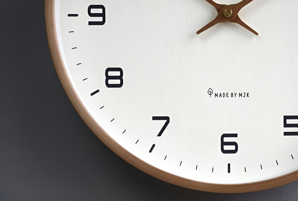 Minimalist Wall Clock Wood Frame Nordic Scandinavian Silent Quartz - Image 7