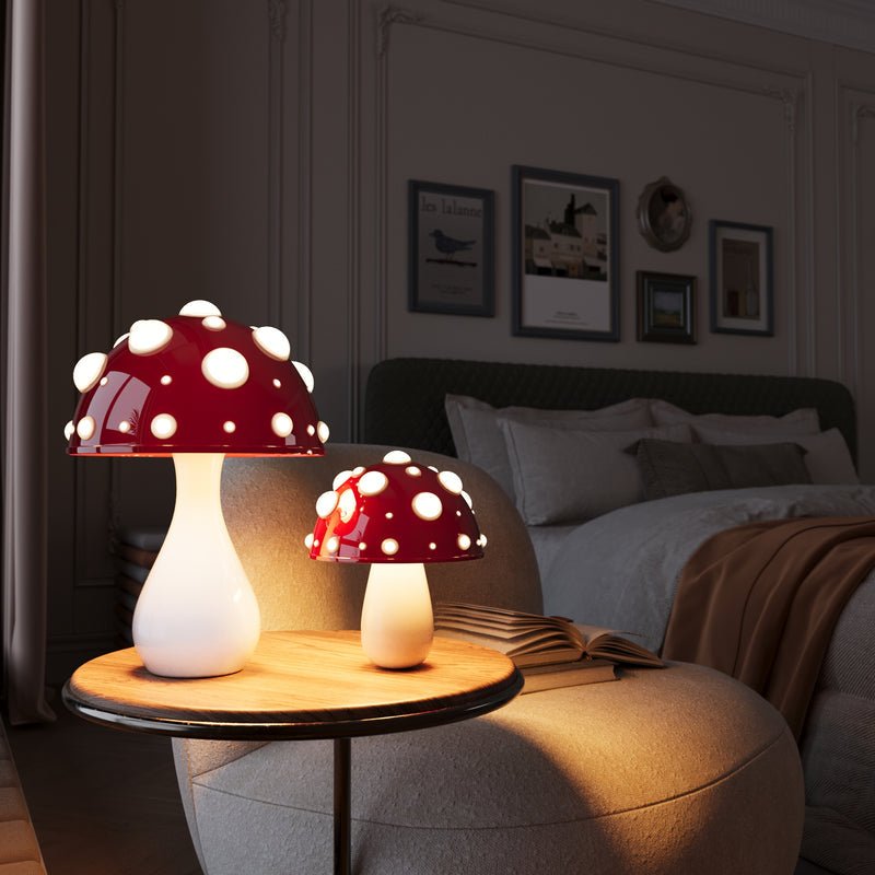 Mushroom Table Lamp LED Rechargeable Warm White Bedside Light